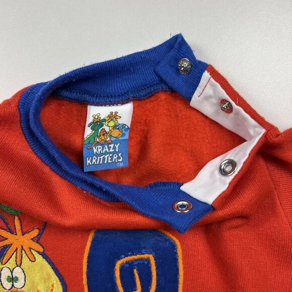 Vintage Krazy Kritters Baby Sweater Sweatshirt Red Snail Applique 24 Months - Picture 6 of 16